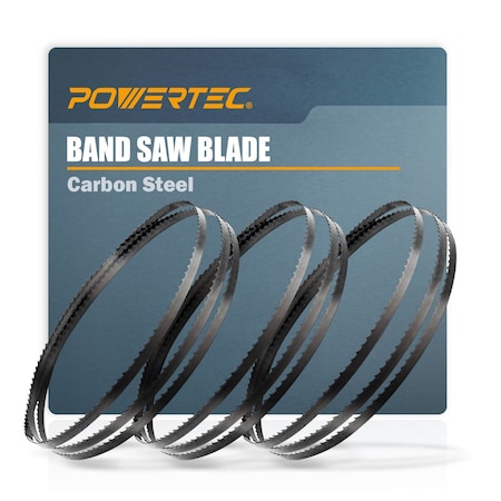 Powertec 56-1/8 in L, 1/4 in, 1/8 in, 3/8 in W, 6 , 24 TPI, High Carbon Steel, 0.014 in, 0.025 in Thick, 3 PK 13609